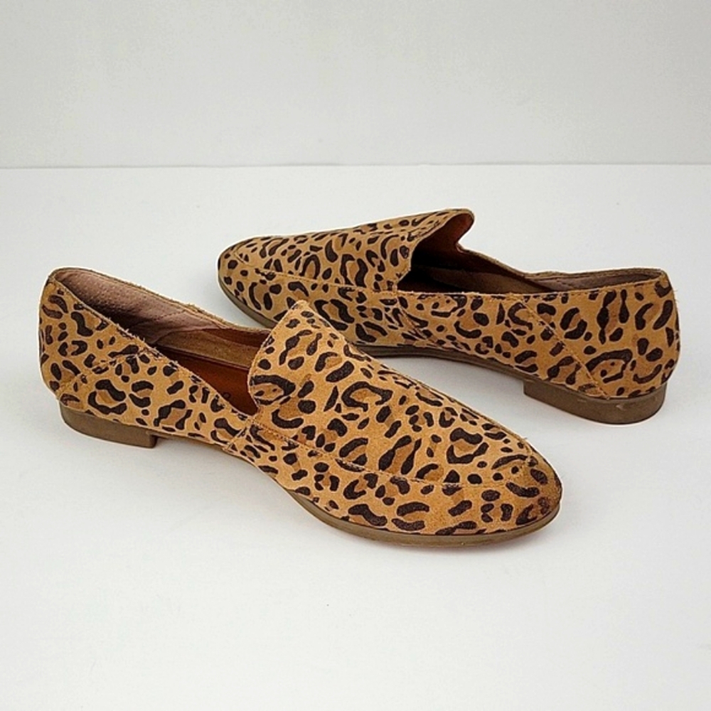 Lucky Brand Brogan 2 Leopard Print Leather Loafers Size 7.5